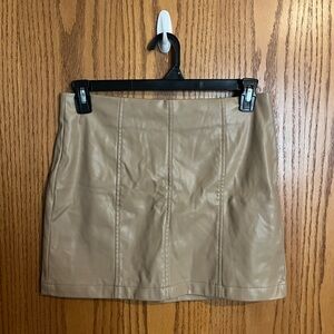tan mini skirt